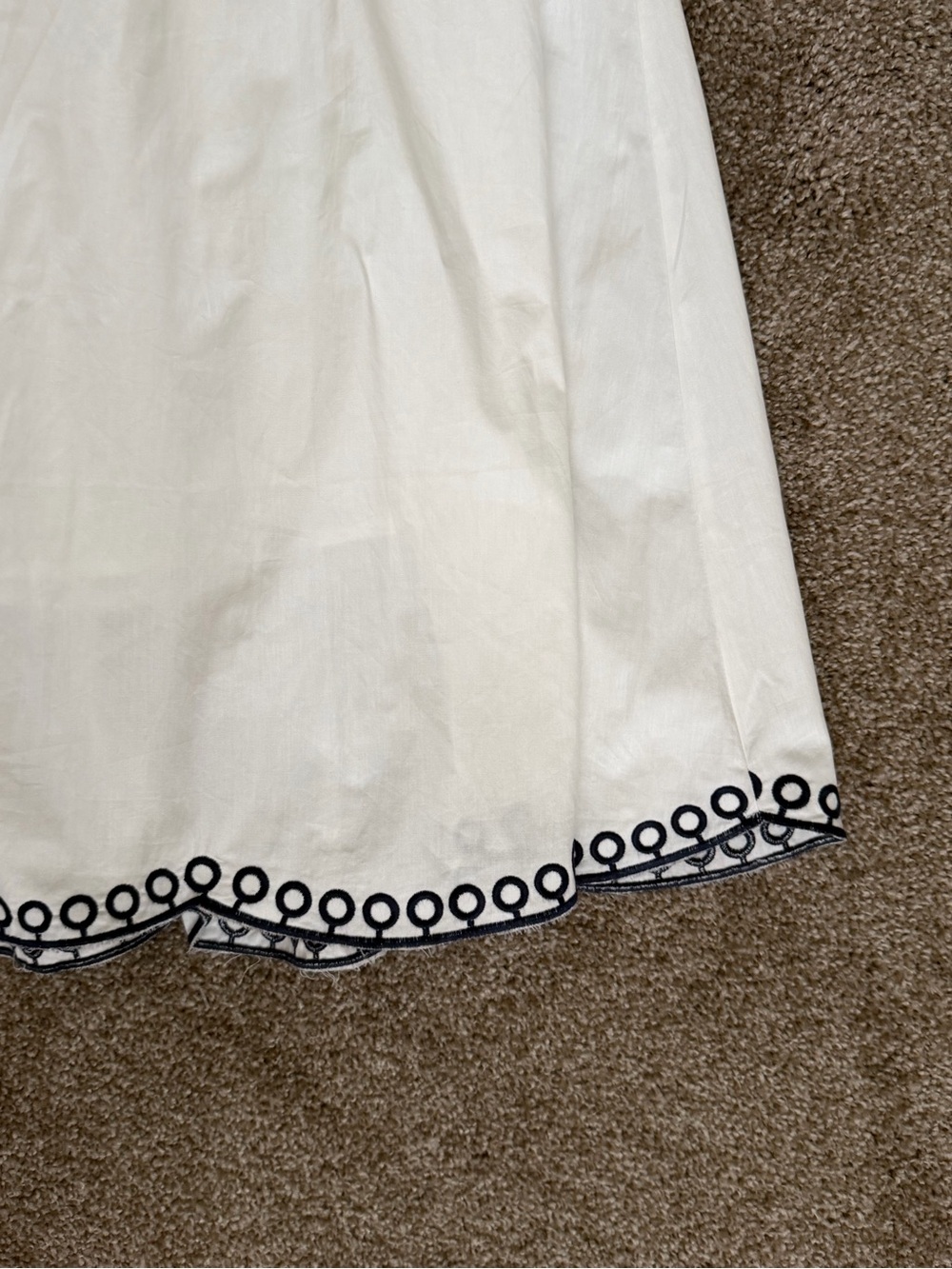 French Connection White Midi Skirt with Navy Trim - Picture 11 of 12